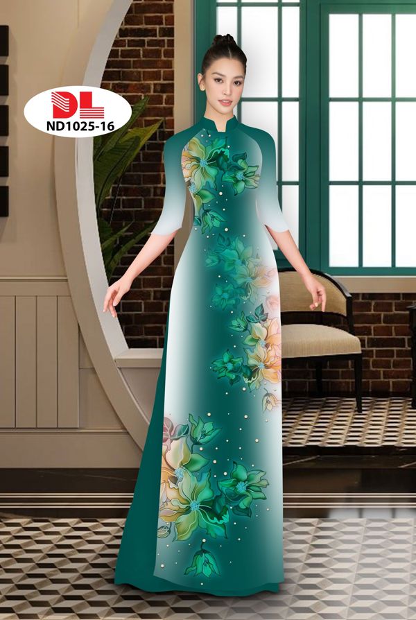 Vải Áo Dài Hoa In 3D AD ND1025 11